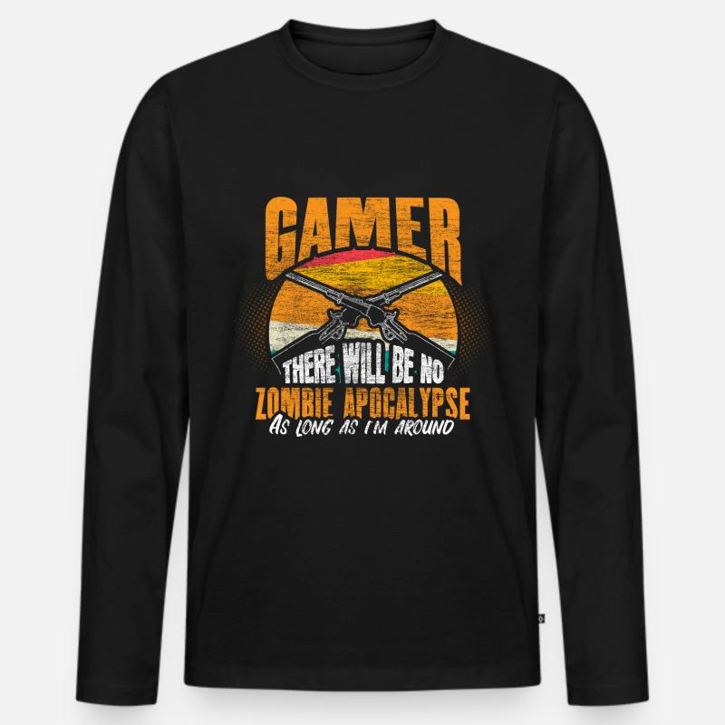 Zombie Apokalypse Halloween Geschenkidee - Männer Premium Bio Langarmshirt - Schwarz