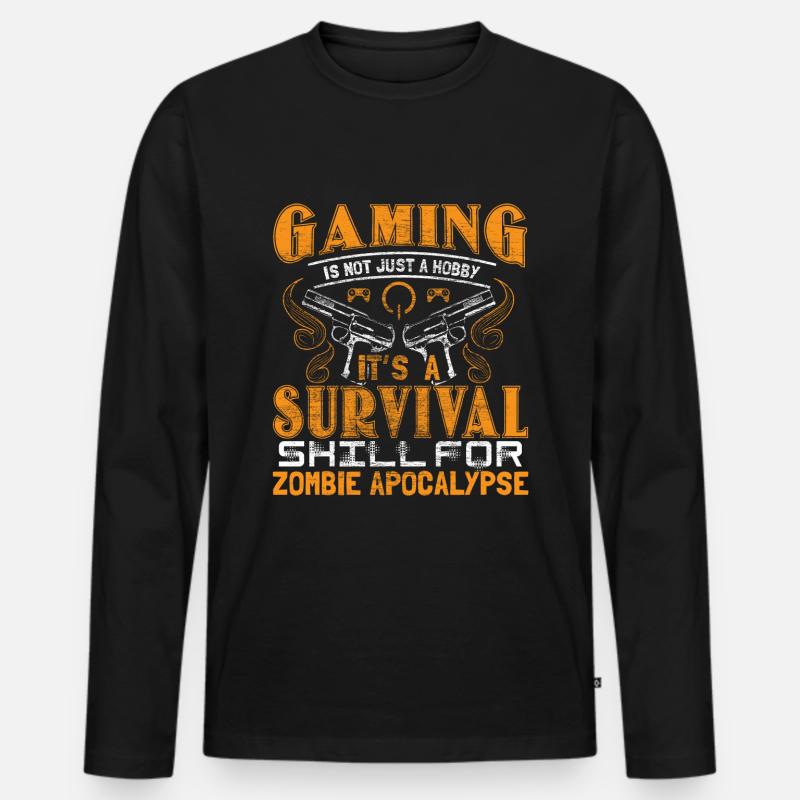 Zombie Apokalypse Games Epidemie Geschenkidee - Männer Premium Bio Langarmshirt - Schwarz