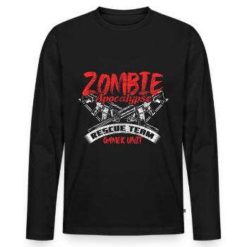 Zombie Apokalypse Monster - Männer Premium Bio Langarmshirt - Schwarz - Vorne - Nico (187cm)