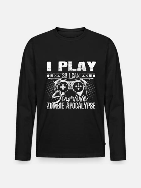 Zombie Apocalypse Undead Halloween - Men's Premium Organic Long Sleeve Shirt - black