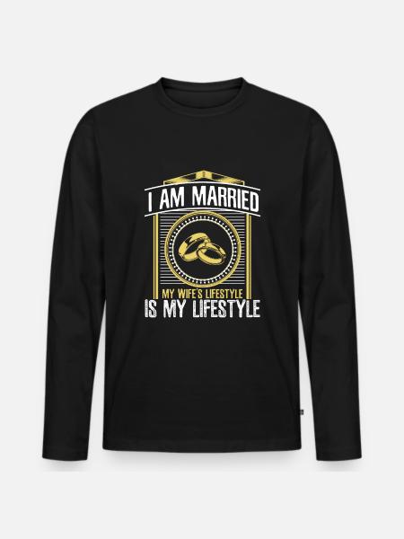Ehe Ehefrau Liebe Geschenk - Männer Premium Bio Langarmshirt - Schwarz