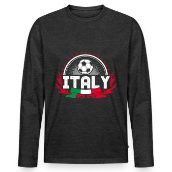 Italie Football Équipe nationale italienne - T-shirt manches longues Premium bio Homme - anthracite chiné - Devant - Nico (187cm)