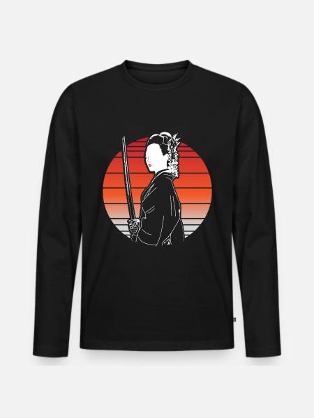 Japan Sakura Origin - Men's Premium Organic Long Sleeve Shirt - black