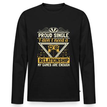 Indépendance unique - T-shirt manches longues Premium bio Homme - noir - Devant - Nico (187cm)