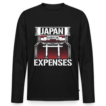 Idée cadeau de lieu de naissance du bonsaï au Japon - T-shirt manches longues Premium bio Homme - noir - Devant - Nico (187cm)