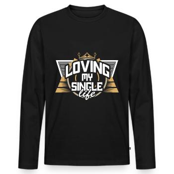 Cadeau d’amour d’indépendance unique - T-shirt manches longues Premium bio Homme - noir - Devant - Nico (187cm)
