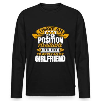 Single Pride Partnership - Men's Premium Organic Long Sleeve Shirt - black - Front - Nico (187cm)