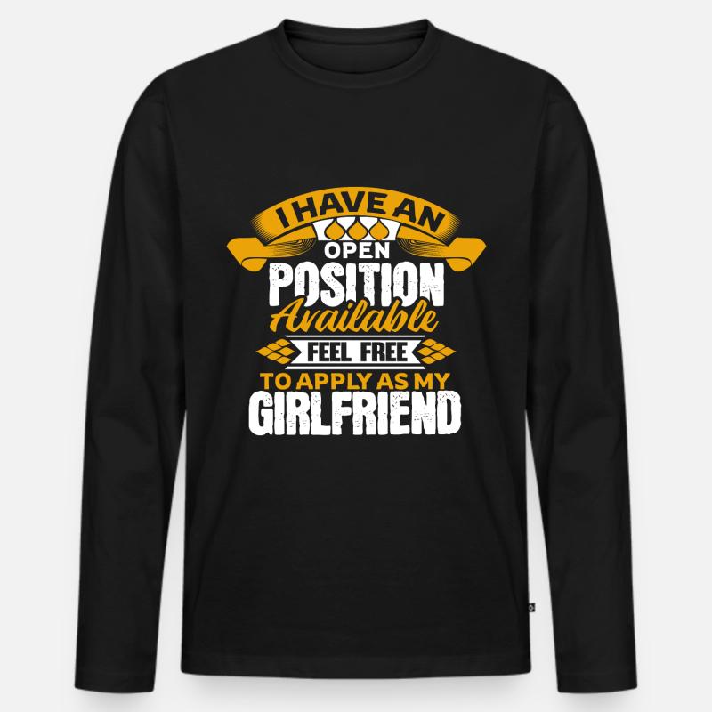 Single Stolz Partnerschaft - Männer Premium Bio Langarmshirt - Schwarz