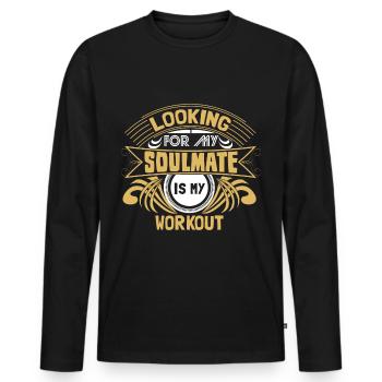 Partenariat indépendant unique - T-shirt manches longues Premium bio Homme - noir - Devant - Nico (187cm)