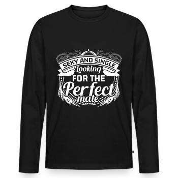 Single Solo Party - Men's Premium Organic Long Sleeve Shirt - black - Front - Nico (187cm)