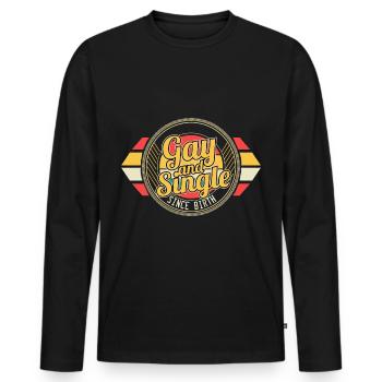 Gay Single Schwul Partner - Männer Premium Bio Langarmshirt - Schwarz - Vorne - Nico (187cm)