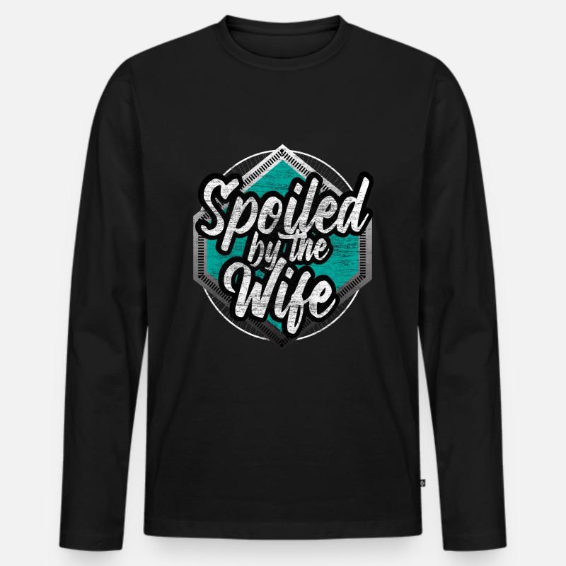 Ehe Hochzeit Ehering Geschenk - Männer Premium Bio Langarmshirt - Schwarz