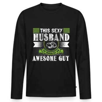 Homo Ehe Partnerschaft - Männer Premium Bio Langarmshirt - Schwarz - Vorne - Nico (187cm)