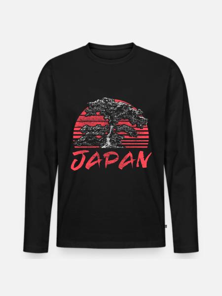 Japan Sakura Birthplace Gift - Men's Premium Organic Long Sleeve Shirt - black