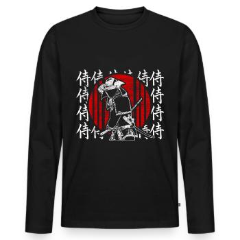 Japon Sakura Lieu de naissance Cadeau - T-shirt manches longues Premium bio Homme - noir - Devant - Nico (187cm)