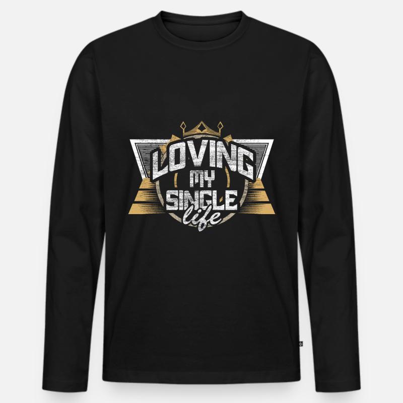 Single Party Geschenk - Männer Premium Bio Langarmshirt - Schwarz