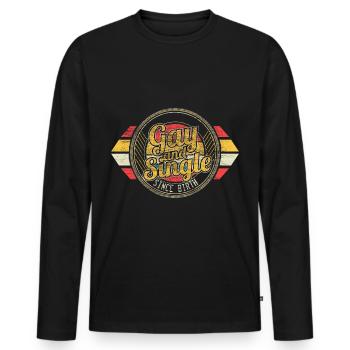Lesbisch Single LGBT - Männer Premium Bio Langarmshirt - Schwarz - Vorne - Nico (187cm)