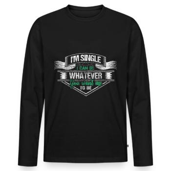 Single Partnership Gift - Men's Premium Organic Long Sleeve Shirt - black - Front - Nico (187cm)