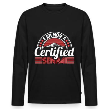 Japon Anime Lieu de naissance Cadeau - T-shirt manches longues Premium bio Homme - noir - Devant - Nico (187cm)