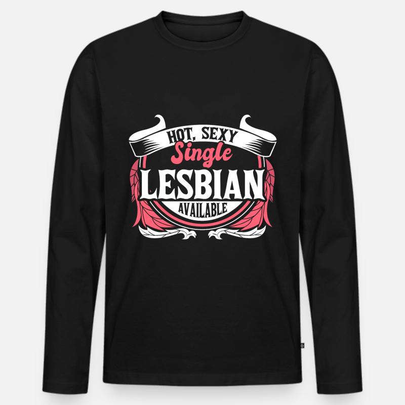 Lesbisch Single Pride - Männer Premium Bio Langarmshirt - Schwarz