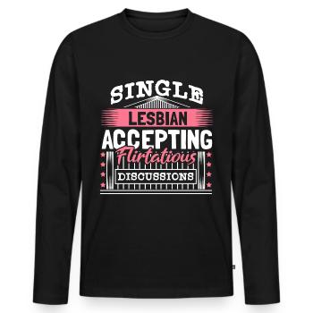 Lesbisch Single LGBT+ Queer - Männer Premium Bio Langarmshirt - Schwarz - Vorne - Nico (187cm)