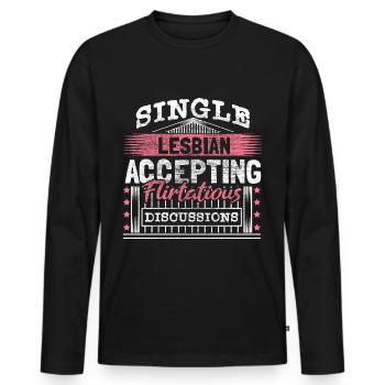 Lesbisch Single LGBT - Männer Premium Bio Langarmshirt - Schwarz - Vorne - Nico (187cm)