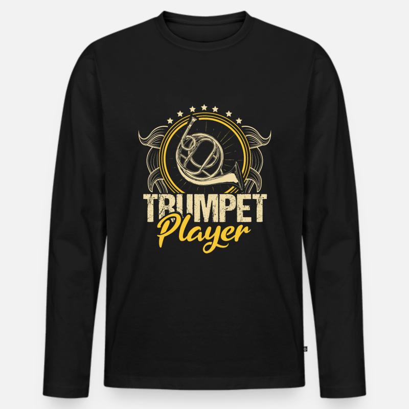 Trompete Kapelle - Männer Premium Bio Langarmshirt - Schwarz