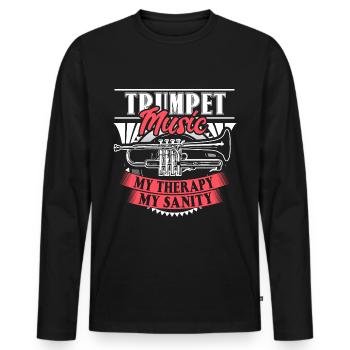 Trumpet Musician Gift - Men's Premium Organic Long Sleeve Shirt - black - Front - Nico (187cm)