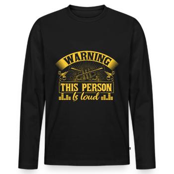 Trumpet Wind Instrument Orchestra - Men's Premium Organic Long Sleeve Shirt - black - Front - Nico (187cm)