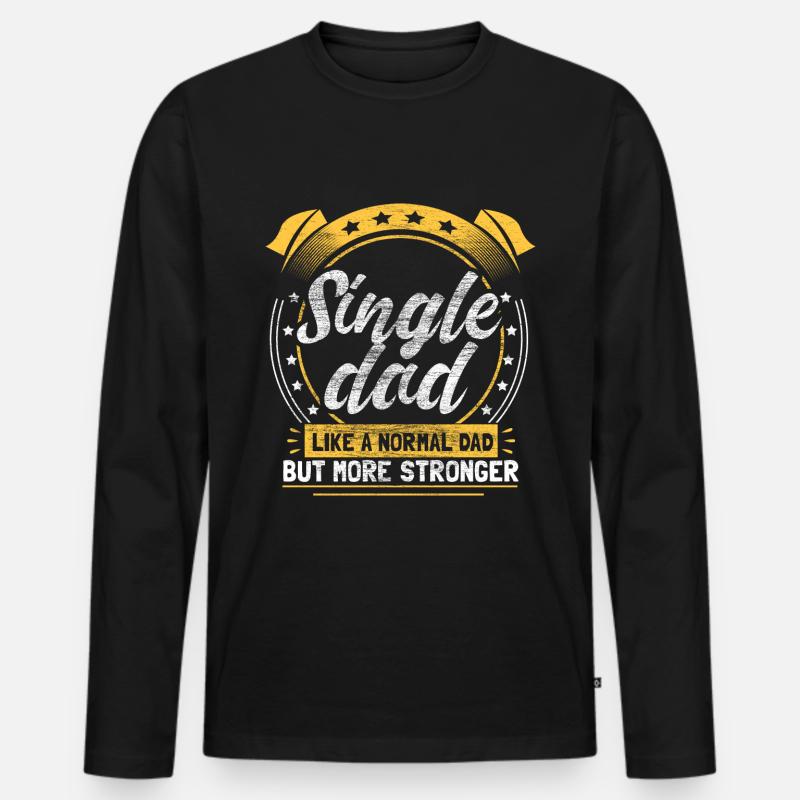 Alleinerziehender Vater Papi Kinder - Männer Premium Bio Langarmshirt - Schwarz