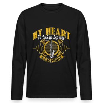 Saxophone Jazz Band Cadeau - T-shirt manches longues Premium bio Homme - noir - Devant - Nico (187cm)