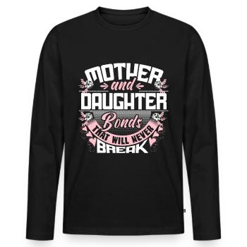 Idée cadeau de cohésion mère-fille - T-shirt manches longues Premium bio Homme - noir - Devant - Nico (187cm)