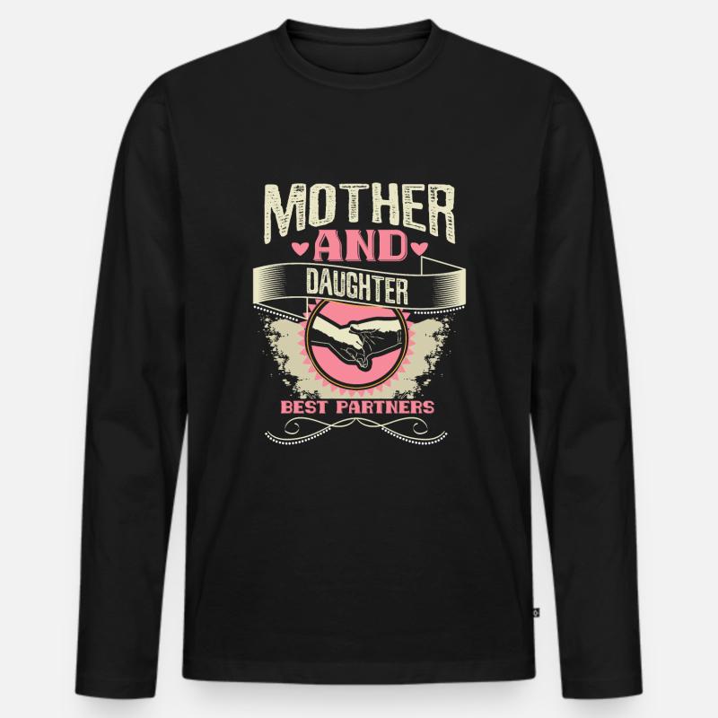 Mutter Tochter Familie Geschenkidee - Männer Premium Bio Langarmshirt - Schwarz