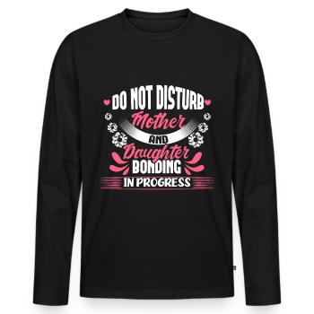 Mutter Tochter Familie Mutterliebe Geschenk - Männer Premium Bio Langarmshirt - Schwarz - Vorne - Nico (187cm)