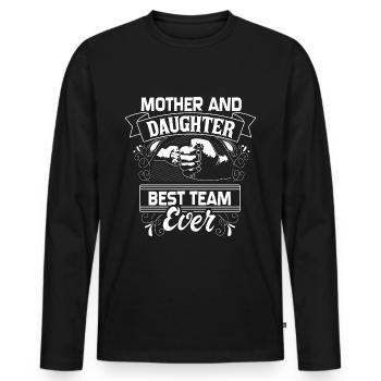 Mutter und Tochter Mutterliebe - Männer Premium Bio Langarmshirt - Schwarz - Vorne - Nico (187cm)