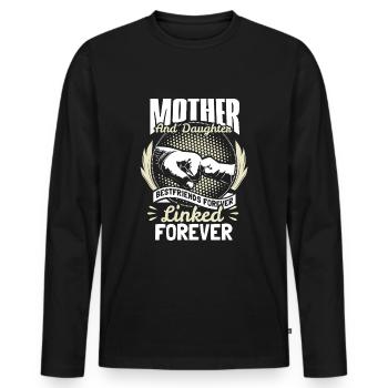 Cadeau de cohésion de la Journée mère-fille - T-shirt manches longues Premium bio Homme - noir - Devant - Nico (187cm)