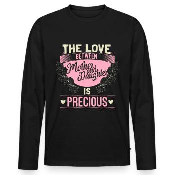 Cadeau de cohésion des amis mère et fille - T-shirt manches longues Premium bio Homme - noir - Devant - Nico (187cm)