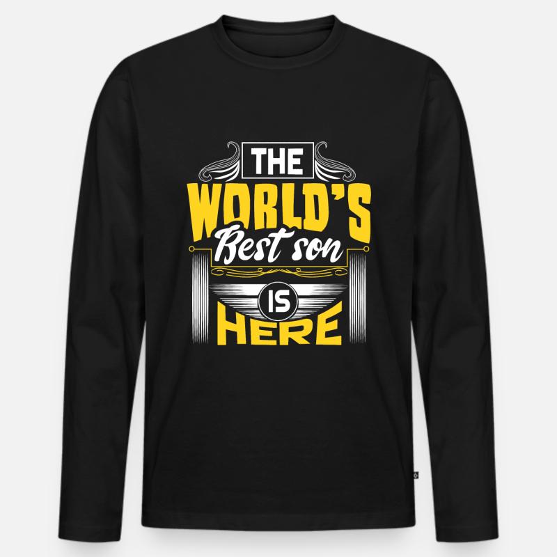 Sohn Mutter - Männer Premium Bio Langarmshirt - Schwarz