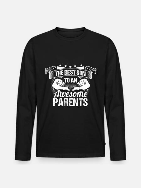 Sohn Eltern Geschenkidee - Männer Premium Bio Langarmshirt - Schwarz