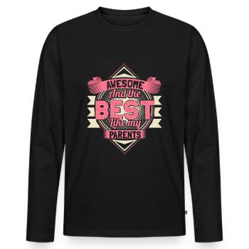 Tochter Eltern - Männer Premium Bio Langarmshirt - Schwarz - Vorne - Nico (187cm)