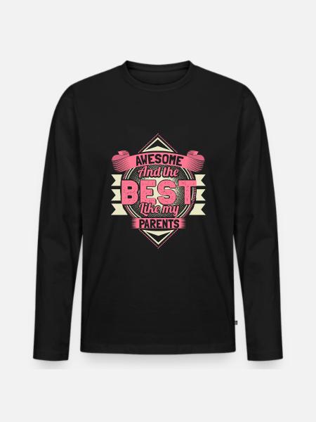 Tochter Eltern - Männer Premium Bio Langarmshirt - Schwarz