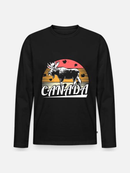 Canada Elk Nation - Men's Premium Organic Long Sleeve Shirt - black