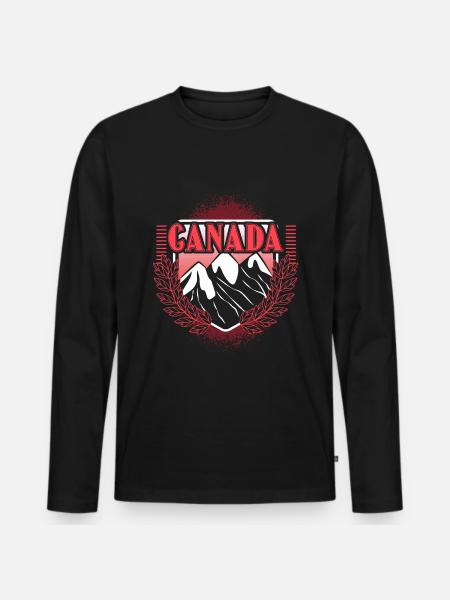 Canada Elk State - Men's Premium Organic Long Sleeve Shirt - black