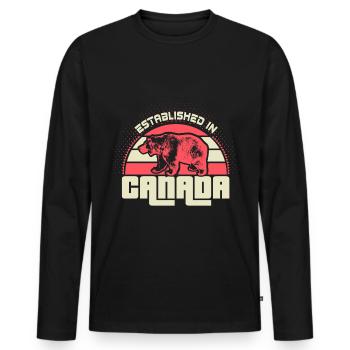 Canada Canadian Flag - Men's Premium Organic Long Sleeve Shirt - black - Front - Nico (187cm)