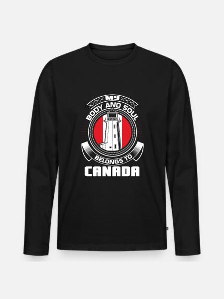 Canada Maple Flag - Men's Premium Organic Long Sleeve Shirt - black