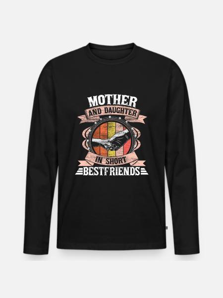 Mutter und Tochter Liebe Geschenkidee - Männer Premium Bio Langarmshirt - Schwarz