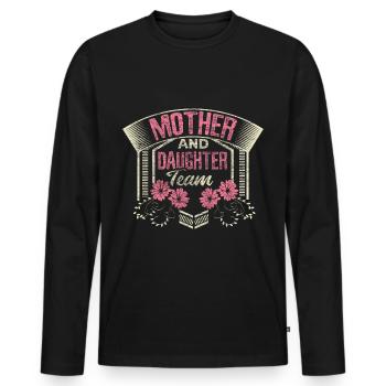 Mutter Tochter Familie Mutterliebe - Männer Premium Bio Langarmshirt - Schwarz - Vorne - Nico (187cm)