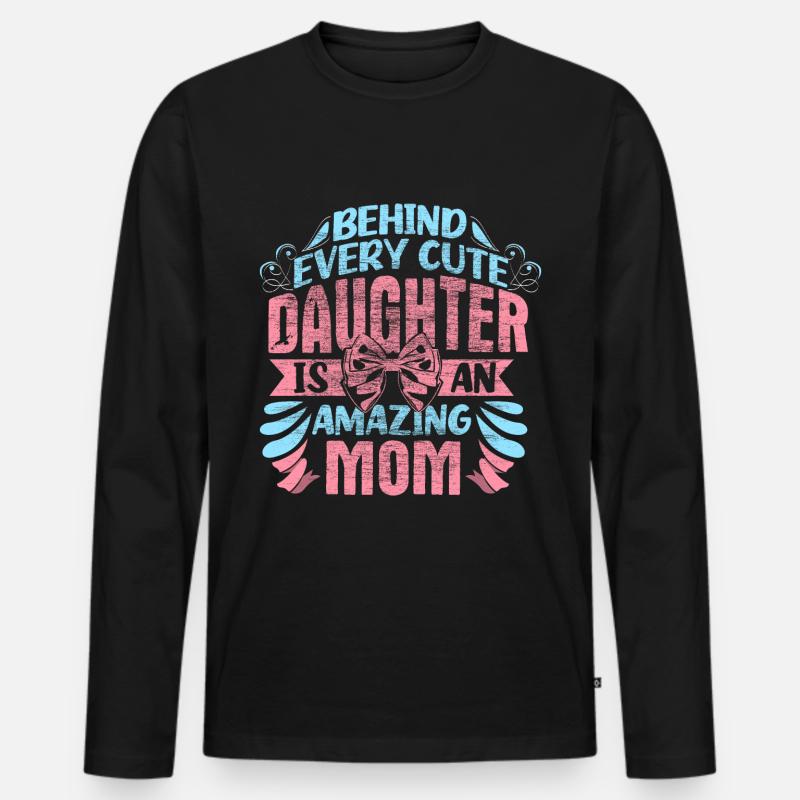 Mutter Tochter Beste Freunde Kind - Männer Premium Bio Langarmshirt - Schwarz