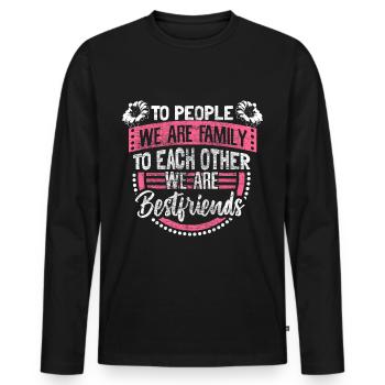 Mutter Tochter Freunde Mutterliebe - Männer Premium Bio Langarmshirt - Schwarz - Vorne - Nico (187cm)