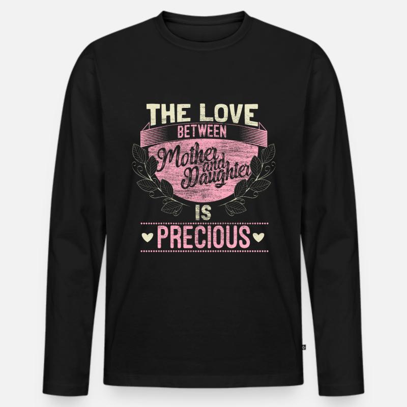 Mutter Tochter - Männer Premium Bio Langarmshirt - Schwarz